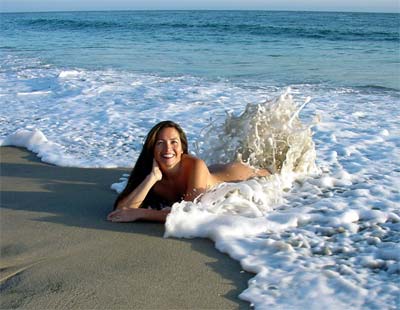 Friend in the surf